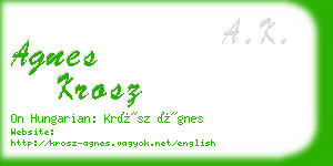 agnes krosz business card